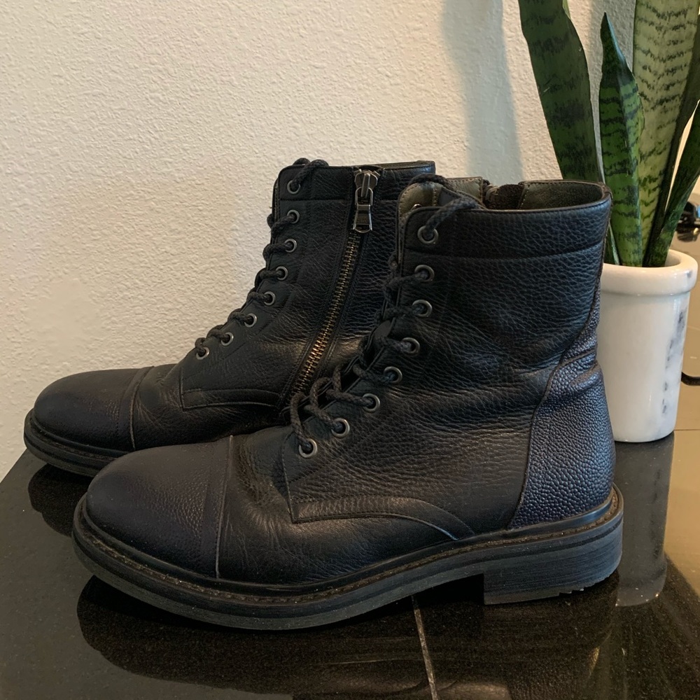 John Varvatos Black Cooper Officer Boot